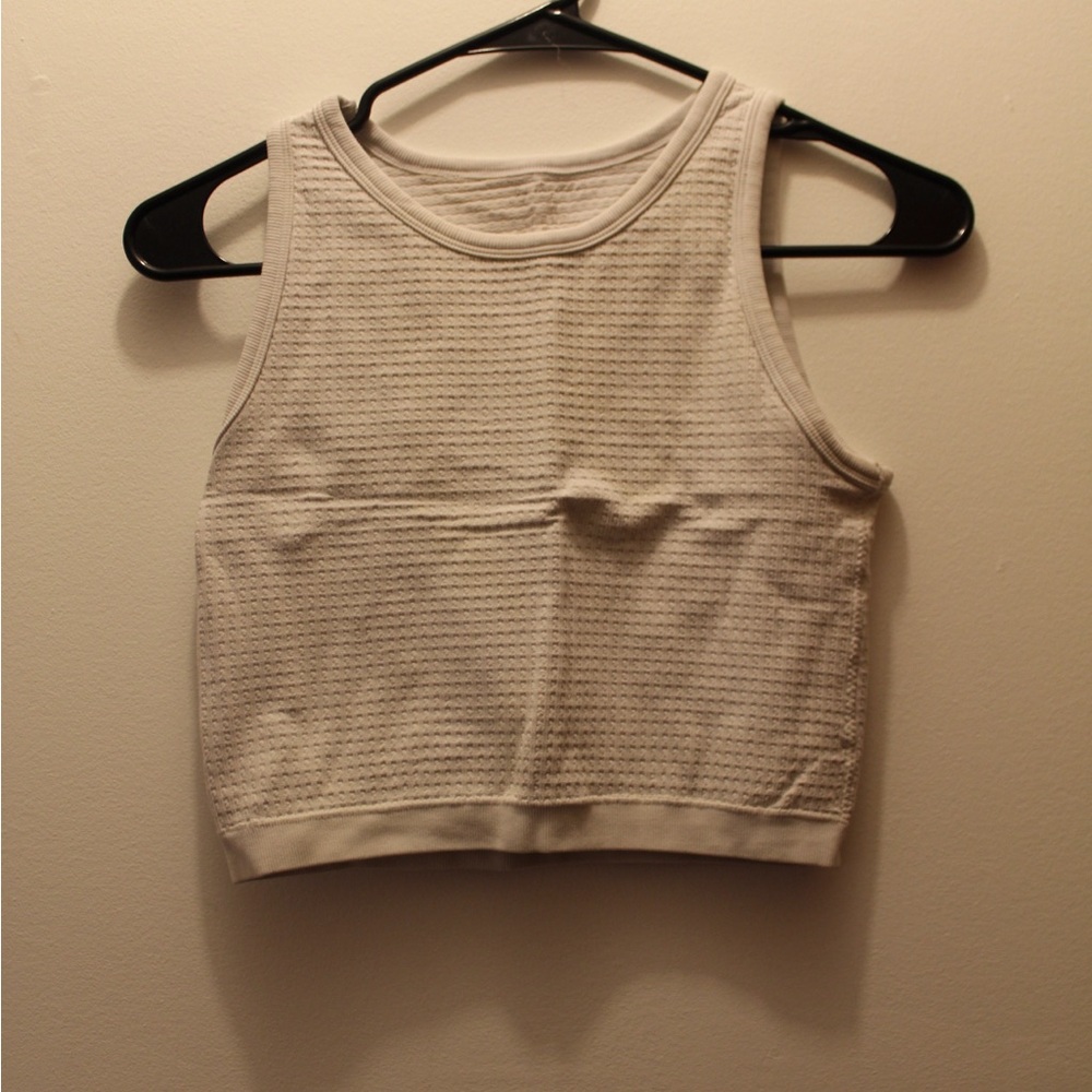 By Together Cream Textured Crop Top